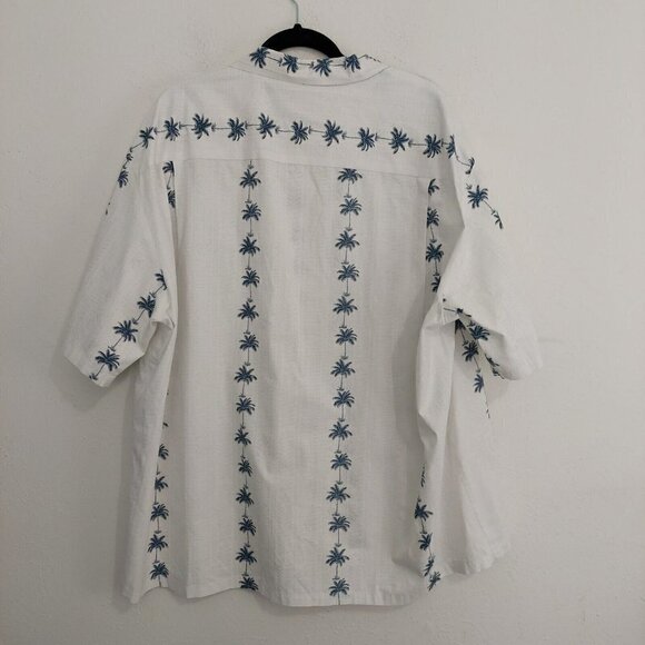 Pacific Legend Men's White Tropical Hawaiian Shirt Short Sleeve Palm Trees 3XL - Picture 8 of 9